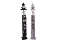 %61ZLN X-MAS WOOD Tree on pillar b&w L