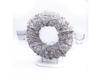 %70HZN CANDLEHOLDER Wreath stand white