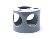 %68CFB CERAMIC HOLES pot low grey D13.5