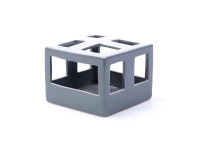 %68CFB CERAMIC HOLES pot cube grey H13.