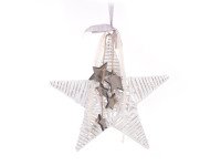 81HZB WOOD XMAS Star hanger white