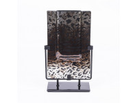 *%37CZR GLASS ART leopard rectangle H23B