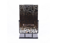 *%37CZR GLASS ART leopard rectangle H43B