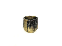 PMTA5 ANTIQUE GOLD/BLACK FlowerpotD18H16