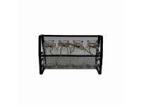 85SQK ZINC 4 glasses in black holder