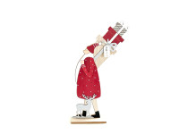 83XDL WOOD x-mas santa presents/deer H47