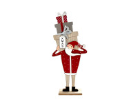 83XDL WOOD santa standing presents H45.5
