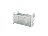 85SQK ZINC basket white 2 glasses L22