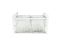 85SQK ZINC basket white 2 glasses L26