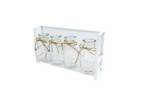 85SQK ZINC 4 glasses in white holder