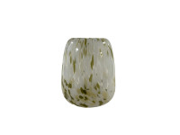 42BTK GLASS vase green/white H26