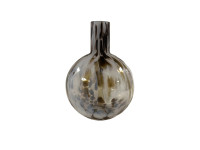42BTK GLASS vase flecked black/white H32