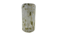 42BTK GLASS vase green/white H32