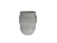 92CHK CEMENT vase 2 handles H21.5