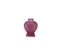89JSK GLASS vase heart pink H12.5