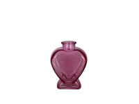89JSK GLASS vase heart pink H18.5