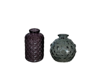 89JSK GLASS multi vases blue/pink 2ass