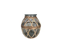 93QYK GLASS vase bulb with reed H23