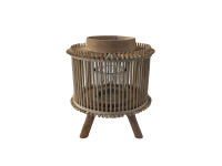93QYK GLASS vase lantern reed on foodH19