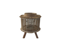 93QYK GLASS vase lantern reed on foodH16