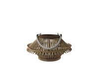 93QYK GLASS vase lantern bulb reed H16.5