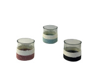 93QYK GLASS vase rope 3 colors ass. H15