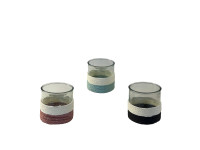 93QYK GLASS vase rope 3 colors ass. H12