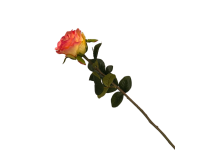 40HRE SILK FLOWER single rose yellow H68