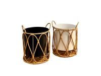 35LDE REED & ZINC pot round 2ass H28