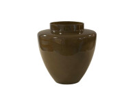 30BME GLASS vase olive green L. D20 H35