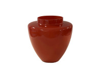 30BME GLASS vase aubergine L. D20 H35