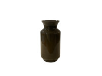 30BME GLASS vase olive green neck H30,5