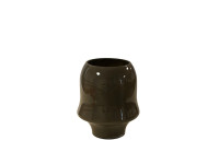 30BME GLASS vase olive green sm. bottom
