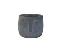 37SDE CEMENT pot face grey H17.5