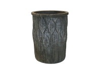 37SDE CEMENT vase feather silver H23