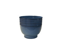 38SHE METAL ribbed pot blue D27 H25