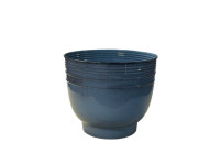 38SHE METAL ribbed pot blue D36 H31