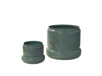 38SHE METAL fat base pot blue set/2 M+S