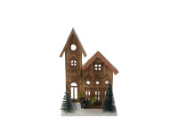 41HCE WOOD church 2 trees+ plant H36 LED