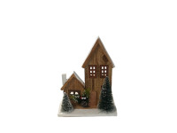 41HCE WOOD 2houses 2 trees brown H27 LED