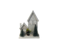 41HCE WOOD 2houses 2 trees white H27 LED