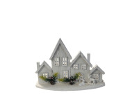 41HCE WOOD 4 houses round white H37 LED
