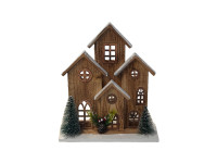 41HCE WOOD 4houses brown 2 trees H34 LED