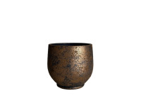 PSVE1 BLACK/GOLD (4) flowerpot D24 H22