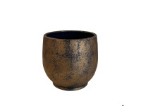PSVE1 BLACK/GOLD (2) flowerpot D32 H30