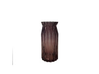 62DPE GLASS vase purple stripes D11.5H24