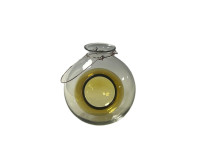 62DPE GLASS vase with bulb inside H26