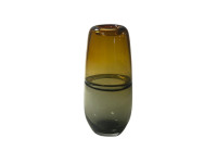 62DPE GLASS vase gray/yellow D16 H35