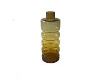 62DPE GLASS vase yellow big stripes H36