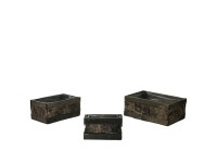 31AHN WOOD tray rectangular set/3 dark